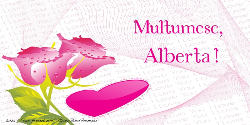 Felicitari de multumire - ❤️❤️❤️ Inimioare & Trandafiri | Multumesc, Alberta!