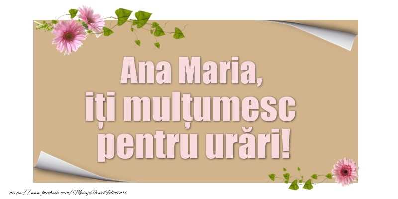 Felicitari de multumire - Ana Maria, iți mulțumesc pentru urări!