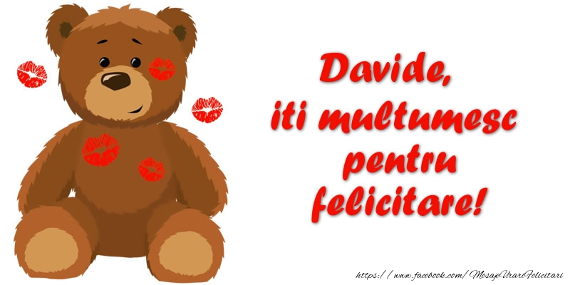 Felicitari de multumire - Davide iti multumesc pentru felicitare!