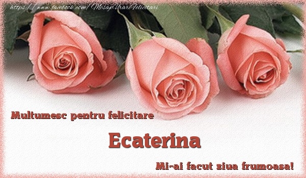 Felicitari de multumire - Trandafiri | Multumesc pentru felicitare Ecaterina! Mi-ai facut ziua frumoasa!