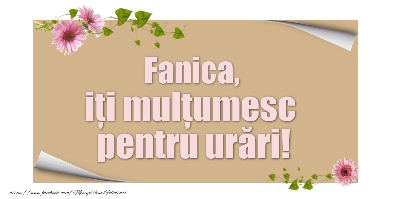 Felicitari de multumire - Fanica, iți mulțumesc pentru urări!