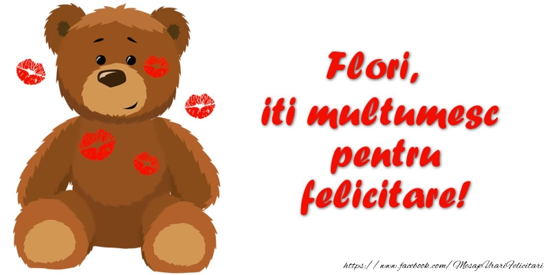 Felicitari de multumire - Ursuleti | Flori iti multumesc pentru felicitare!