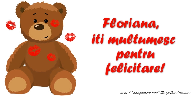Felicitari de multumire - Ursuleti | Floriana iti multumesc pentru felicitare!