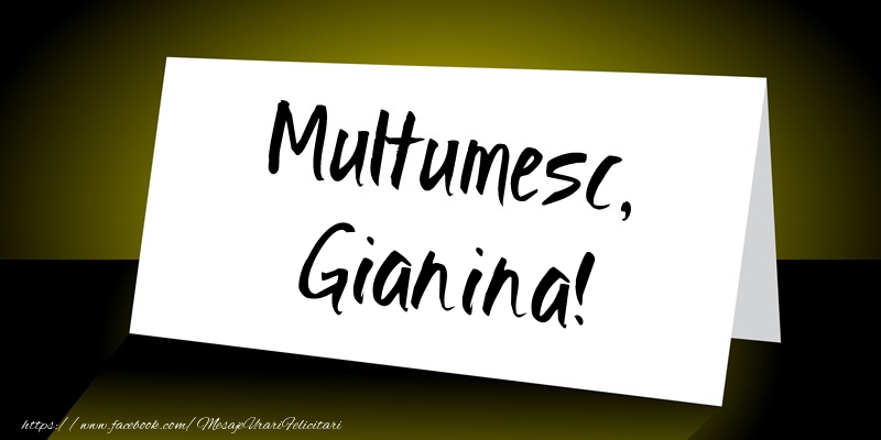 Felicitari de multumire - Multumesc, Gianina!