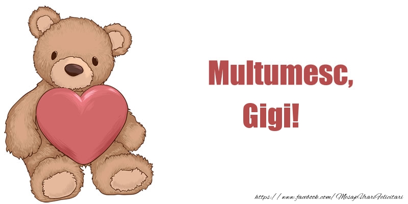 Felicitari de multumire - Ursuleti | Multumesc, Gigi!