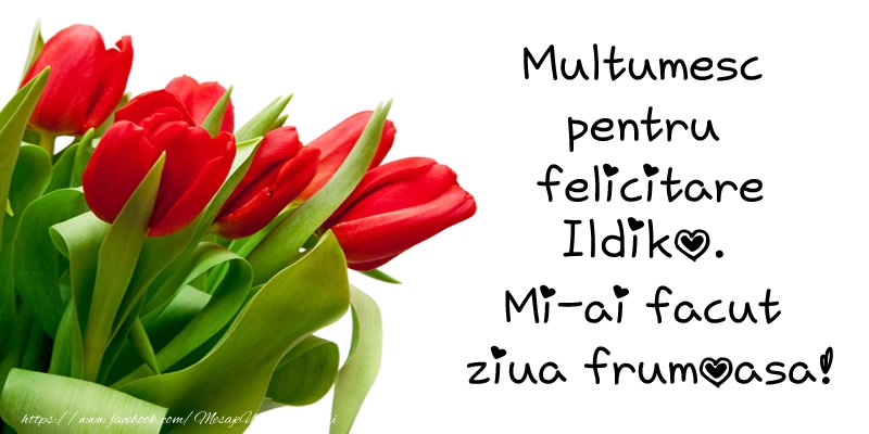 Felicitari de multumire - Lalele | Multumesc pentru  felicitare Ildiko! Mi-ai facut  ziua frumoasa!
