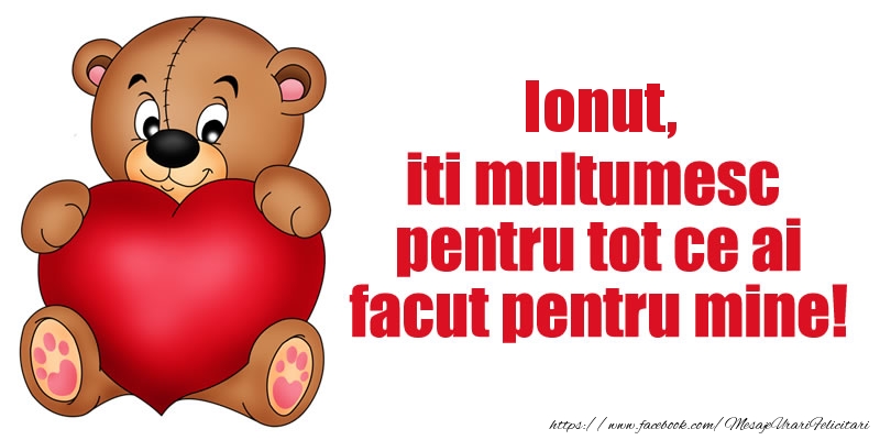 Felicitari de multumire - Ursuleti | Ionut iti multumesc pentru tot ce ai facut pentru mine!