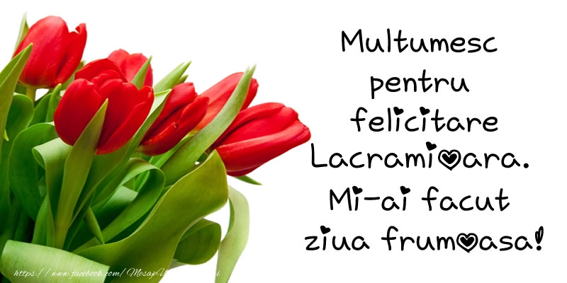Felicitari de multumire - Lalele | Multumesc pentru  felicitare Lacramioara! Mi-ai facut  ziua frumoasa!