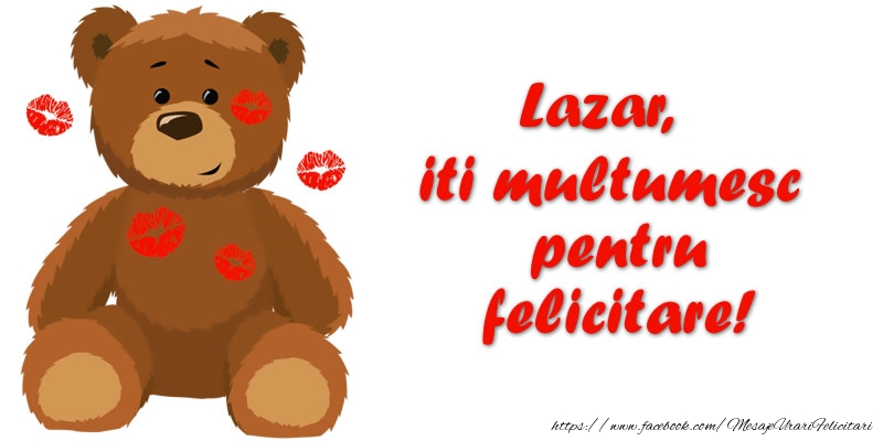 Felicitari de multumire - Ursuleti | Lazar iti multumesc pentru felicitare!