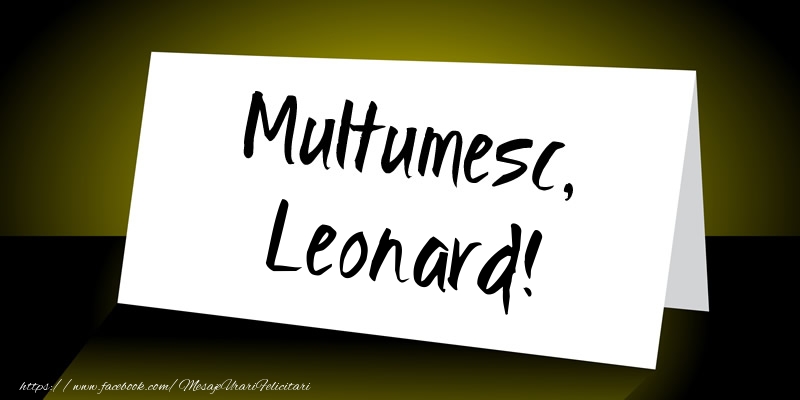 Felicitari de multumire - Multumesc, Leonard!