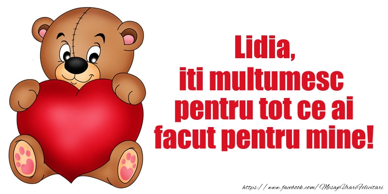 Felicitari de multumire - Lidia iti multumesc pentru tot ce ai facut pentru mine!