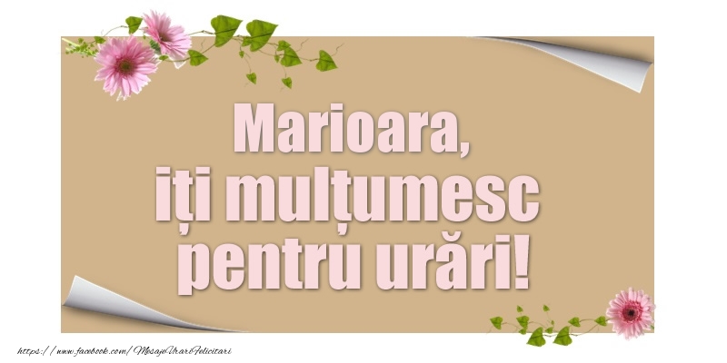 Felicitari de multumire - Flori | Marioara, iți mulțumesc pentru urări!