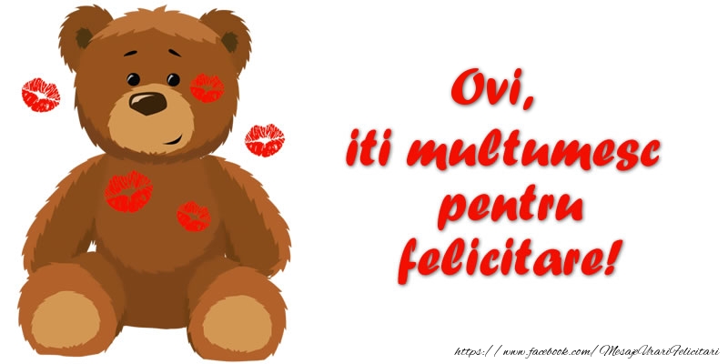 Felicitari de multumire - Ursuleti | Ovi iti multumesc pentru felicitare!
