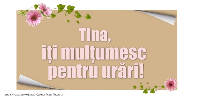Felicitari de multumire - Flori | Tina, iți mulțumesc pentru urări!