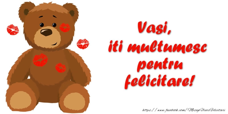 Felicitari de multumire - Ursuleti | Vasi iti multumesc pentru felicitare!