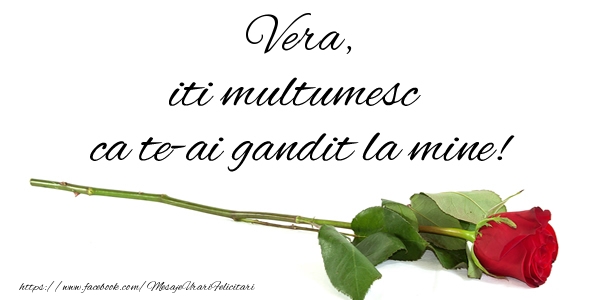 Felicitari de multumire - Vera iti multumesc ca te-ai gandit la mine!