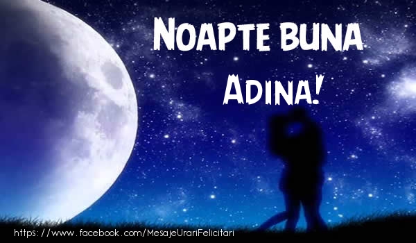 Felicitari de noapte buna - Luna & Stele | Noapte buna Adina!