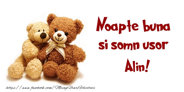 Felicitari de noapte buna - Ursuleti | Noapte buna si Somn usor Alin!