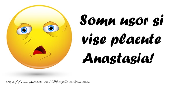 Felicitari de noapte buna - Emoticoane | Somn usor si vise placute Anastasia!