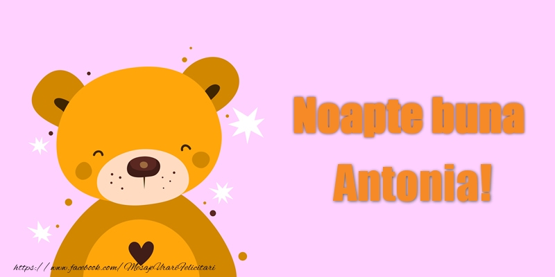 Felicitari de noapte buna - Ursuleti | Noapte buna Antonia!