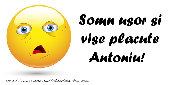 Felicitari de noapte buna - Somn usor si vise placute Antoniu!
