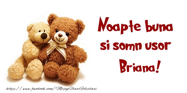 Felicitari de noapte buna - Ursuleti | Noapte buna si Somn usor Briana!