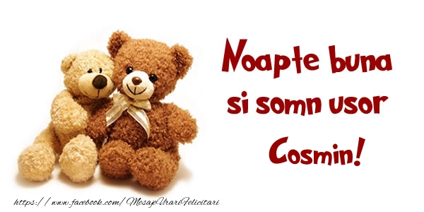 Felicitari de noapte buna - Ursuleti | Noapte buna si Somn usor Cosmin!
