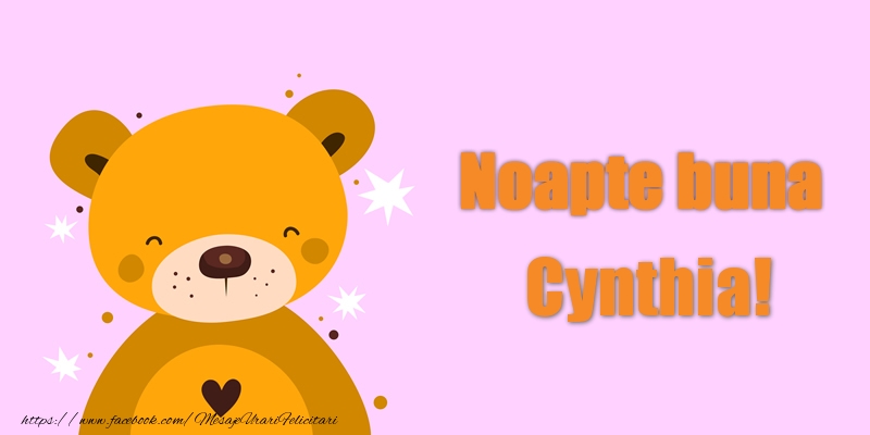 Felicitari de noapte buna - Ursuleti | Noapte buna Cynthia!