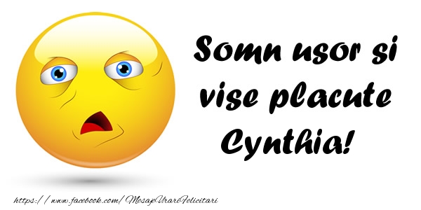 Felicitari de noapte buna - Emoticoane | Somn usor si vise placute Cynthia!