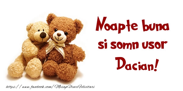 Felicitari de noapte buna - Ursuleti | Noapte buna si Somn usor Dacian!