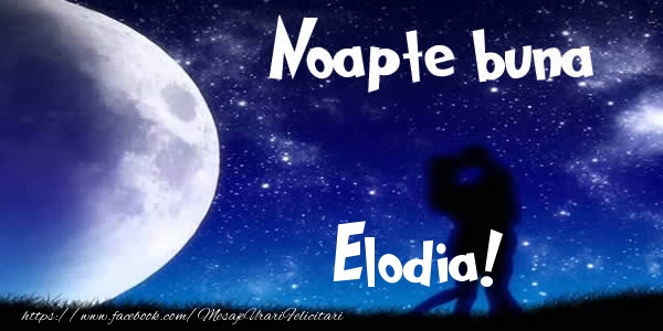 Felicitari de noapte buna - Luna & I Love You | Noapte buna Elodia!