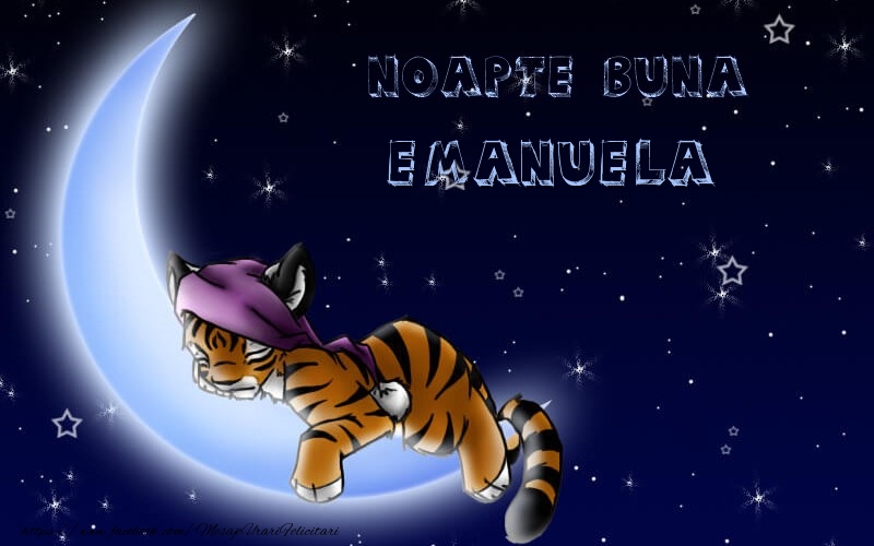Felicitari de noapte buna - Luna & Stele & Animație | Noapte buna Emanuela