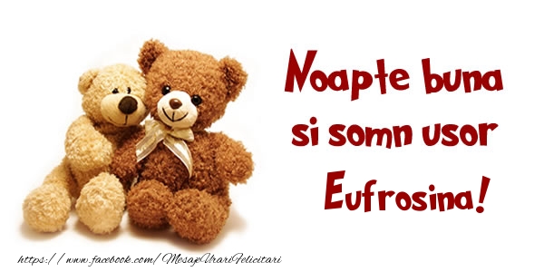 Felicitari de noapte buna - Ursuleti | Noapte buna si Somn usor Eufrosina!