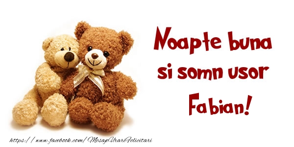 Felicitari de noapte buna - Ursuleti | Noapte buna si Somn usor Fabian!