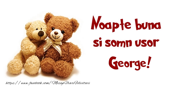 Felicitari de noapte buna - Ursuleti | Noapte buna si Somn usor George!