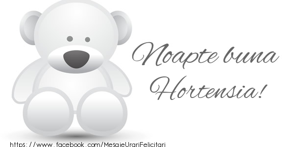 Felicitari de noapte buna - Ursuleti | Noapte buna Hortensia!
