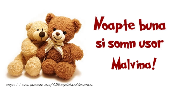 Felicitari de noapte buna - Ursuleti | Noapte buna si Somn usor Malvina!