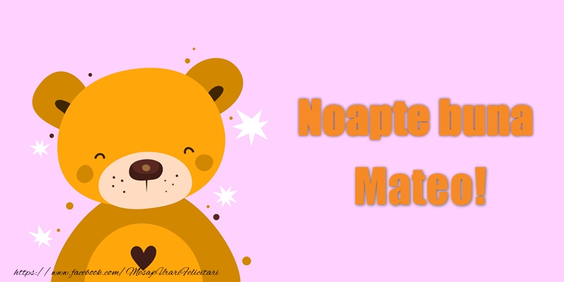 Felicitari de noapte buna - Ursuleti | Noapte buna Mateo!