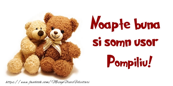 Felicitari de noapte buna - Ursuleti | Noapte buna si Somn usor Pompiliu!