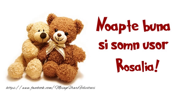 Felicitari de noapte buna - Ursuleti | Noapte buna si Somn usor Rosalia!