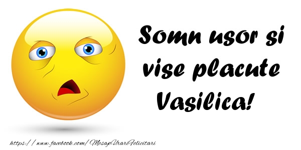 Felicitari de noapte buna - Somn usor si vise placute Vasilica!
