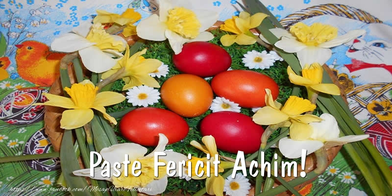 Felicitari de Paste - Oua & Flori | Paste Fericit Achim!