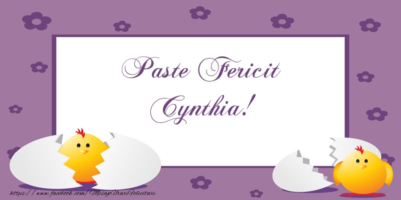 Felicitari de Paste - Puisor | Paste Fericit Cynthia!
