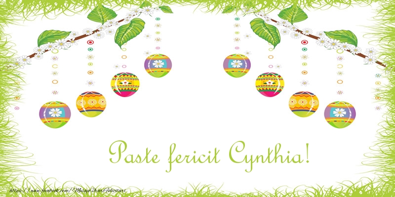 Felicitari de Paste - Oua | Paste Fericit Cynthia!