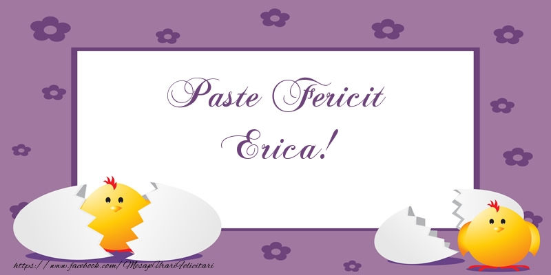 Felicitari de Paste - Puisor | Paste Fericit Erica!