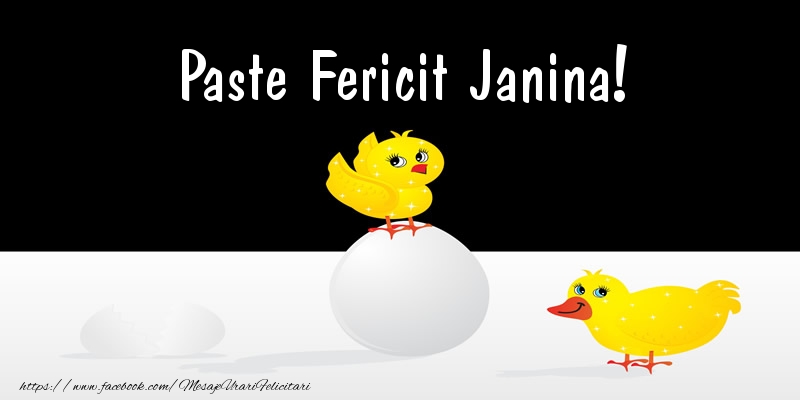 Felicitari de Paste - Puisor | Paste Fericit Janina!