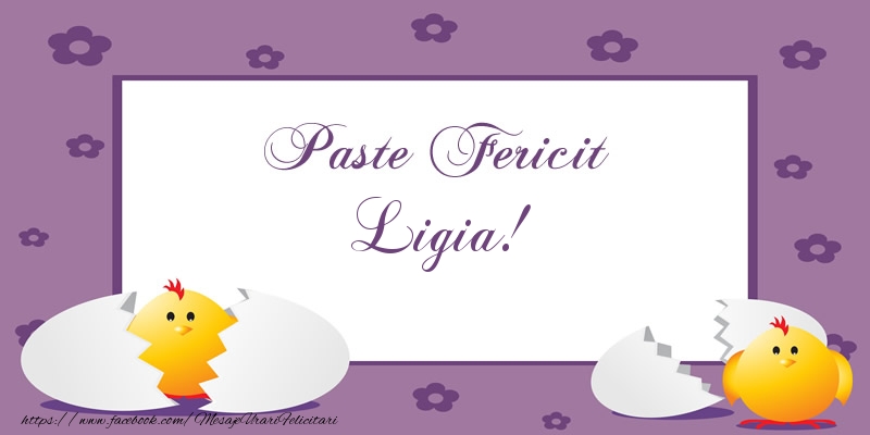 Felicitari de Paste - Puisor | Paste Fericit Ligia!