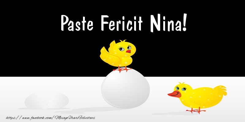 Felicitari de Paste - Puisor | Paste Fericit Nina!