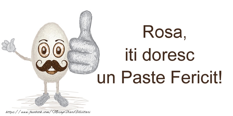 Felicitari de Paste - Rosa, iti doresc un Paste Fericit!