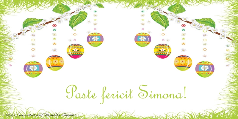 Felicitari de Paste - Oua | Paste Fericit Simona!